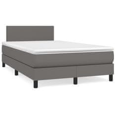 shumee Boxspring posteľ s matracom sivá 120x190 cm umelá koža