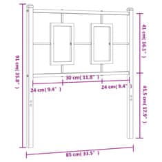 Vidaxl Kovové čelo postele čierne 80 cm