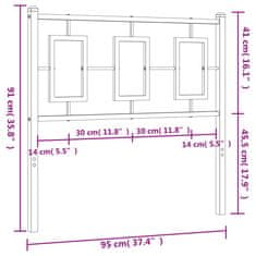 Vidaxl Kovové čelo postele biele 90 cm