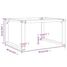 Vidaxl Nohy konferenčného stolíka O-rám 70x60x43 cm liatina