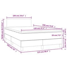 Petromila vidaXL Boxspring posteľ s matracom a LED, ružová 120x190 cm, zamat