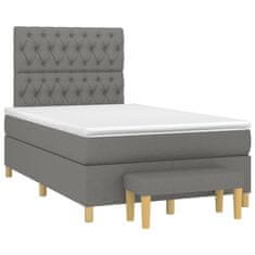 shumee Boxspring posteľ s matracom, tmavosivá 120x190 cm, látka