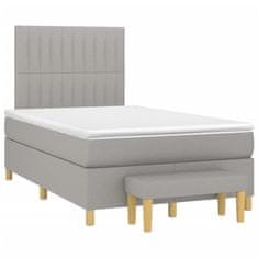 shumee Boxspring posteľ s matracom bledosivá 120x190 cm látka