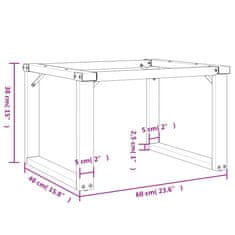 Vidaxl Nohy konferenčného stolíka O-rám 60x40x38 cm liatina