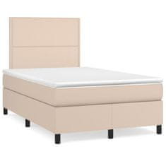 shumee Boxspring posteľ+matrac, kapučínová 120x190cm, umelá koža