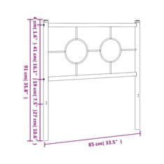 Vidaxl Kovové čelo postele biele 80 cm