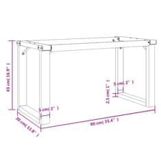 Vidaxl Nohy konferenčného stolíka O-rám 90x30x43 cm liatina