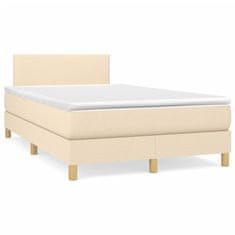 shumee Boxspring posteľ s matracom a LED krémová 120x190 cm látka