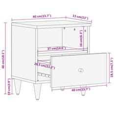 Petromila vidaXL Nočné stolíky 2 ks 40x33x46 cm masívne mangovníkové drevo