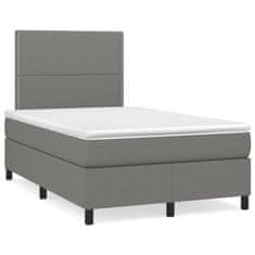 shumee Boxspring posteľ s matracom, tmavosivá 120x190 cm, látka