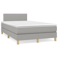 shumee Boxspring posteľ s matracom a LED, svetlosivá 120x190 cm, látka