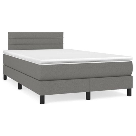 shumee Boxspring posteľ s matracom, tmavosivá 120x190 cm, látka