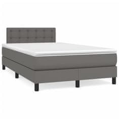 shumee Boxspring posteľ s matracom sivá 120x190 cm umelá koža