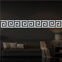 HOME & MARKER® Samolepiace zrkadlové nálepky na stenu s elegantným vzorom, moderný dizajn, Versace štýl – čierna farba (10 ks) | GLOROB