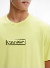 Calvin Klein Žlté pánske tričko na spanie Calvin Klein L