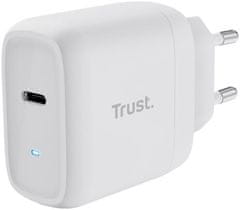 TRUST síťový adaptér Maxo, USB-C, 45W, biela