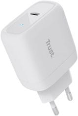 TRUST síťový adaptér Maxo, USB-C, 45W, biela