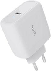 TRUST síťový adaptér Maxo, USB-C, 65W, biela