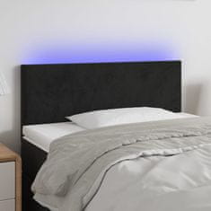 Vidaxl Čelo postele s LED čierne 100x5x78/88 cm zamat