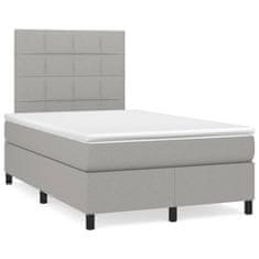 shumee Boxspring posteľ s matracom bledosivá 120x190 cm látka