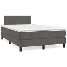 shumee Boxspring posteľ s matracom, tmavosivá 120x190 cm, zamat