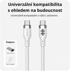 Hyper nabíjecí kábel Silicone USB-C, 240W, 1m, biela