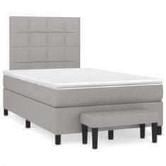 shumee Boxspring posteľ s matracom bledosivá 120x190 cm látka