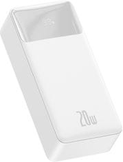 BASEUS powerbanka s digitálním displejem Bipow, 30000mAh, 20W, biela