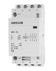 sapro SM4 25-40-230V Modulárny stýkač 25-22 230V 25A 4Z 3fázový 2NO 2NC 