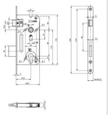 Yale Zámok zadl. 90/80 PL N 1/2 05140