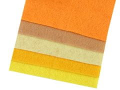 Farebná sada dekoratívnych filcov/plstí 10x45 cm - mix č. 1 (12 sada)