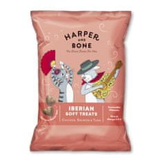 Harper and Bone Cat &amp; Dog iberské mäkké maškrty kura, losos a tuniak 90 g