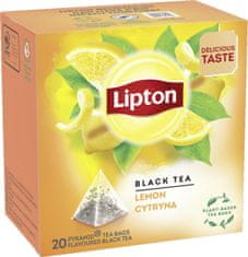 Lipton Čierny čaj - pyramídy, citrón, 20x 1,7 g