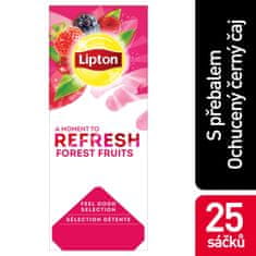 Čierny čaj Lipton Refresh Lesné plody, 25 x 1,6 g