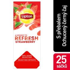 Ovocný čaj Lipton Refresh Jahody, 25 x 1,6 g