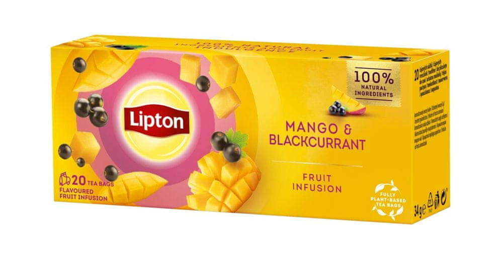 WEBHIDDENBRAND Lipton Ovocný čaj Liton - mango a čierne ríbezle, 20x 1,7 g
