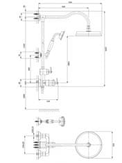 Omnires ARMANCE AM5244/6CR termostatický sprchový set, chróm - Omnires