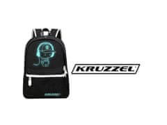 Kruzzel 19374 Chytrý svietiaci batoh Unisex s USB, peračník, zámok, 19l, čierny