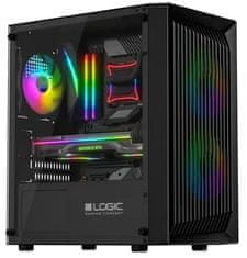 LOGIC PC skriňa Atos ARGB MINI 1x USB 3.0, 2x USB 2.0 + audio, čierna, bez zdroja