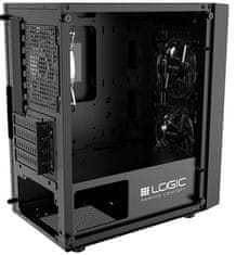 LOGIC PC skriňa Atos ARGB MINI 1x USB 3.0, 2x USB 2.0 + audio, čierna, bez zdroja