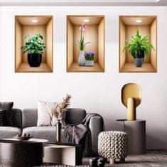 HOME & MARKER® Dekoratívna samolepiaca interiérová 3D nálepka na stenu (3 ks, 30x45 cm) | VASUART
