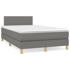 shumee Boxspring posteľ s matracom a LED, tmavosivá 120x190 cm, látka