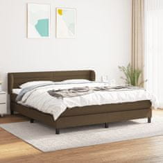 shumee Boxspring posteľ s matracom tmavohnedá 180x200 cm látka