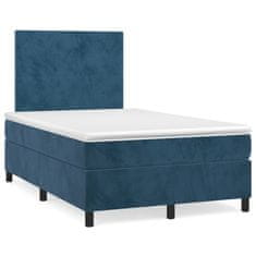 shumee Boxspring posteľ s matracom, tmavomodrá 120x190 cm, zamat