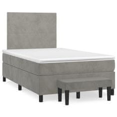 shumee Boxspring posteľ s matracom bledosivá 120x190 cm zamat