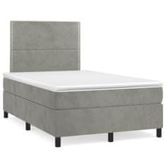 shumee Boxspring posteľ s matracom bledosivá 120x190 cm zamat