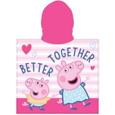 E plus M Dievčenské pončo - osuška s kapucňou Prasiatko Peppa - Better together