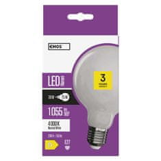 EMOS LED žiarovka Filament Globe / E27 / 7,8 W (75 W) / 1 055 lm / neutrálna biela