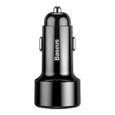 BASEUS Baseus Magic USB + USB-C QC 4.0 PD 45W nabíjačka do auta (čierna)