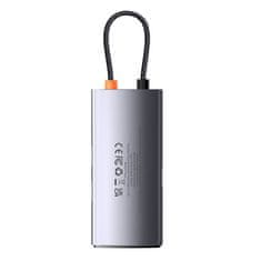 BASEUS Rozbočovač 4w1 Baseus Metal Gleam Series, USB-C do 3x USB 3.0 + Ethernet RJ45